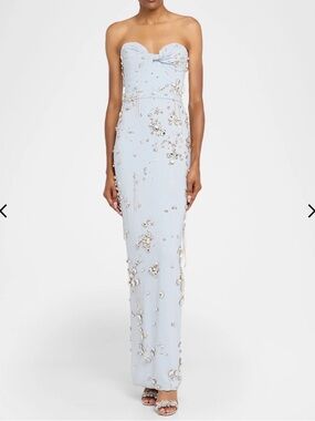 Oscar De La Renta Strapless Jeweled Column Gown